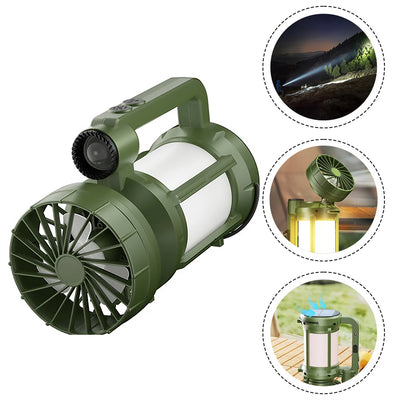 IPRee All-in One Portable Solar Powered Handheld Flashlight Mini Fan Camping Lantern Type-C Charging Built In Battery Travel Camping Tent Light LED Torch