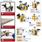 Mortising Jig for 65mm Trimming Machine 2 In 1 Slotting Bracket Invisible Fasteners Punch Locator Linear Track Woodworking Tool