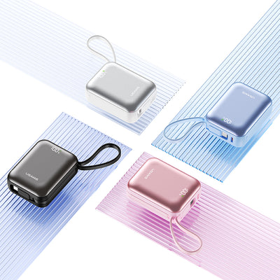 USAMS CD278 PB98 22.5W 37Wh 10000mAh Smart Digital Display Power Bank Come with Type-C & iP Cables External Battery Power Supply with 1 Input & 3 Outputs Fast Charging for iPhone 17 17Pro 16 Pro Max 15 14 for Huawei Mate XTs for OPPO for VIVO