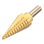 Drillpro 6PCS Premium Titanium-Coated HSS 4241 Step Drill Bit Set by Pro-Drills Variety Pack (1/8" to 1-3/8") High-Speed Steel Center Punched Design Ideal for Woodworking and Home Improvement