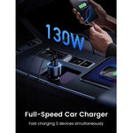 LinkMejor 130W USB C Car Charger PD 100W +PD 30W Type C Car Charger Adapter for iPhone 16 16 Plus 16 Pro 16 Pro Max Galaxy S24 S23 Ultra for iPad MacBook