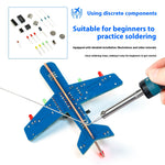 LinkMejor Airplane Model DIY Kit NE555 CD4017 Circuit Multi-Color Lights Compact Design Battery Powered Electronics Soldering Practice