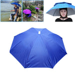 55cm Portable Rain Fishing Umbrella Hat Foldable Outdoor Fishing Anti-Sun Waterproof Umbrella Camping Head Cap Beach Head Hats