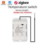 Tuya Zigbe Smart Temperature Humidity Switch Controller 20A 3800W with Waterproof Sensor Automation Timer APP Remote Voice Control with Alexa Google Home