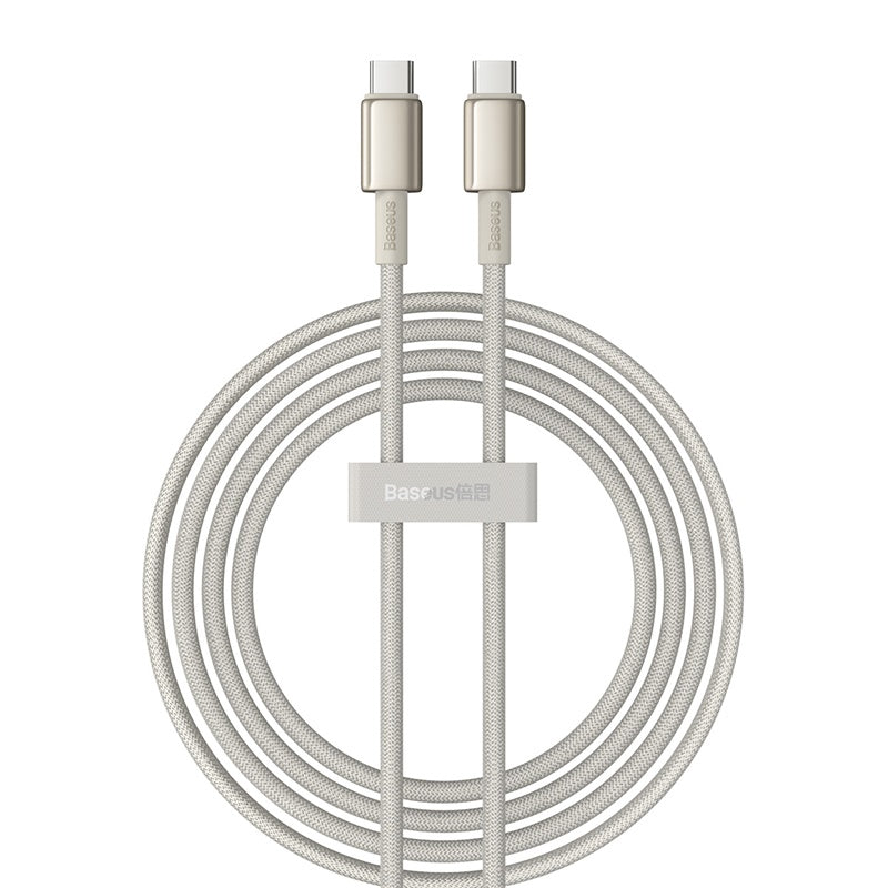 Baseus Tungston Gold Series 5A 100W Type-C to Type-C Cable Fast Charging Data Transmission Tinned Copper Core Line 1M Long for iPhone 15 15 Pro for Huawei Mate60 Pro for Xiaomi 14pro for Samsung Galaxy ZFlip4