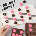 4PCS Food-Grade Silicone Material Chocolate Molds Set Rose Flower Heart Chocolate Mould Waffle Candy Ice Cube Jelly Handmade Soap Cake Decoration Baking Mold