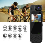Y9 1080P Back Clip Portable Sports Camera 2K WiFi Infrared Night Vision Digital Video Recorder with 180° Rotary Lens Police Small Camcorder