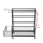 Carbon Steel 3 Tier Storage Rack Black Powder Coated Surface 102x93x40cm Heavy Duty Shelving Unit for Home Kitchen Office Garage Organization