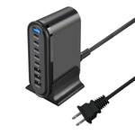 [GaN Tech] Bakeey YMX-613 600W 8-Port USB PD Charger 3USB-A+5USB-C PD QC Fast Charging Digital Display Desktop Charging Station EU Plug US Plug for iPhone 16 16 Pro 15 14 13 Pro Max for Huawei Pura X for Xiaomi 15 Ultra for Samsung Galaxy S25 Ultra