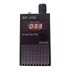 RF-10G Digital RF Detector Wireless Signal Strength Meter 1MHz-10GHz High Sensitivity Adjustable Alarm Rechargeable Battery Portable