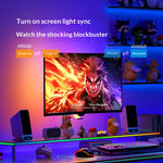 Elfeland RGB LED Light Bar Screen Sync & Music Sync Computer Monitor Ambient Backlight for Ambiance Gaming Room Setup Desktop Lighting