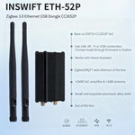 ETH-52P Zigbee3.0 Gateway USB Dongle Ethernet WiFi Adapter Support Zigbee2MQTT Home Assistant OTA Aluminum Case Smart Hub