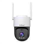 SriHome SH056 PTZ Security Camera 3MP 2K Ultra HD Full Color Night Vision Human Motion Two-Way Audio Visual Alarm IP66 Waterproof WIFI IP Surveillance Camera with APP Remote Control for Outdoor Safety