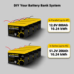 Gokwh 12V 200Ah Mini Bluetooth LiFePO4 Battery Built-in Bluetooth BMS 2560Wh LiFePO4(LFP)  IP65 Protection