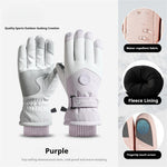 Golovejoy 1 Pair Outdoor Ski Gloves for Men Women Touchscreen Non-Slip Waterproof Thickened Warm Cycling Gloves for Autumn Winter
