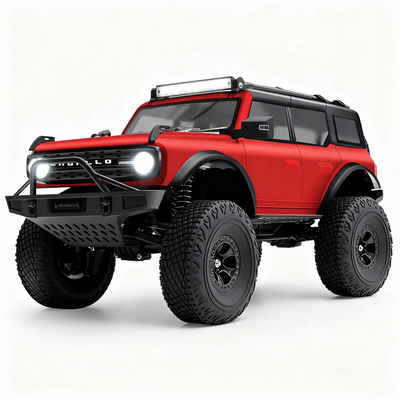 LinkMejor 184023 RTR 1/18 2.4G 4WD RC Car Rock Crawler Off-Road Climbing Truck Full Proportional Remote Control LED Light Portal Axle Mechanical Gear Shifting Two Speed Metal Wheel Hub Vehicles Models Toys