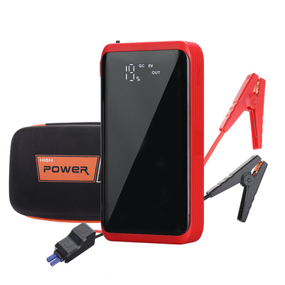 T48 3000A Car Jump Starter Portable Emergency Power Bank with One-to-three Charging Cable Battery Booster with Intelligent Battery Starter Clip LED Multi Mode Lights for 12V Gasoline Diesel Vehicles