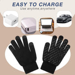 LinkMejor Winter Electric Heated Gloves USB Rechargeable Electric Heated Gloves Warm Gloves for Men Women Motorcycle Snowboard Cycling Unisex Hand Warmer Driving