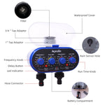 Aqualin Ball Valve Two Outlet Automatic Garden Irrigation Controller with Four-Dials Water Timer 0 Pressure Waterproof High-Impact Construction Ideal for Efficient Watering Management