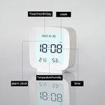 Digital Alarm Clock 12/24H Electronic Alarm Clock Voice-activated Backlight Temperature Humidity Nightlight Table Clocks with Snooze Function
