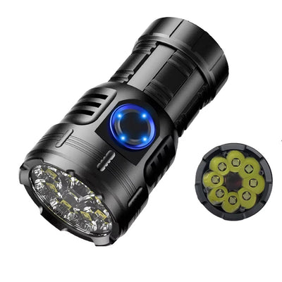 IPRee 8pcs LED Powerful LED Flashlight USB Rechargeable Camping Lantern EDC Torch Outdoor Pocket Light Portable Magnetic Clip Work Lamp