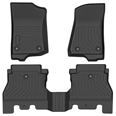 [USA Direct] 2xFront Floor Mats + 1xRear Floor Mat TPE Rubber For Jeep Wrangle Unlimited JL 4-Door 2018-2023