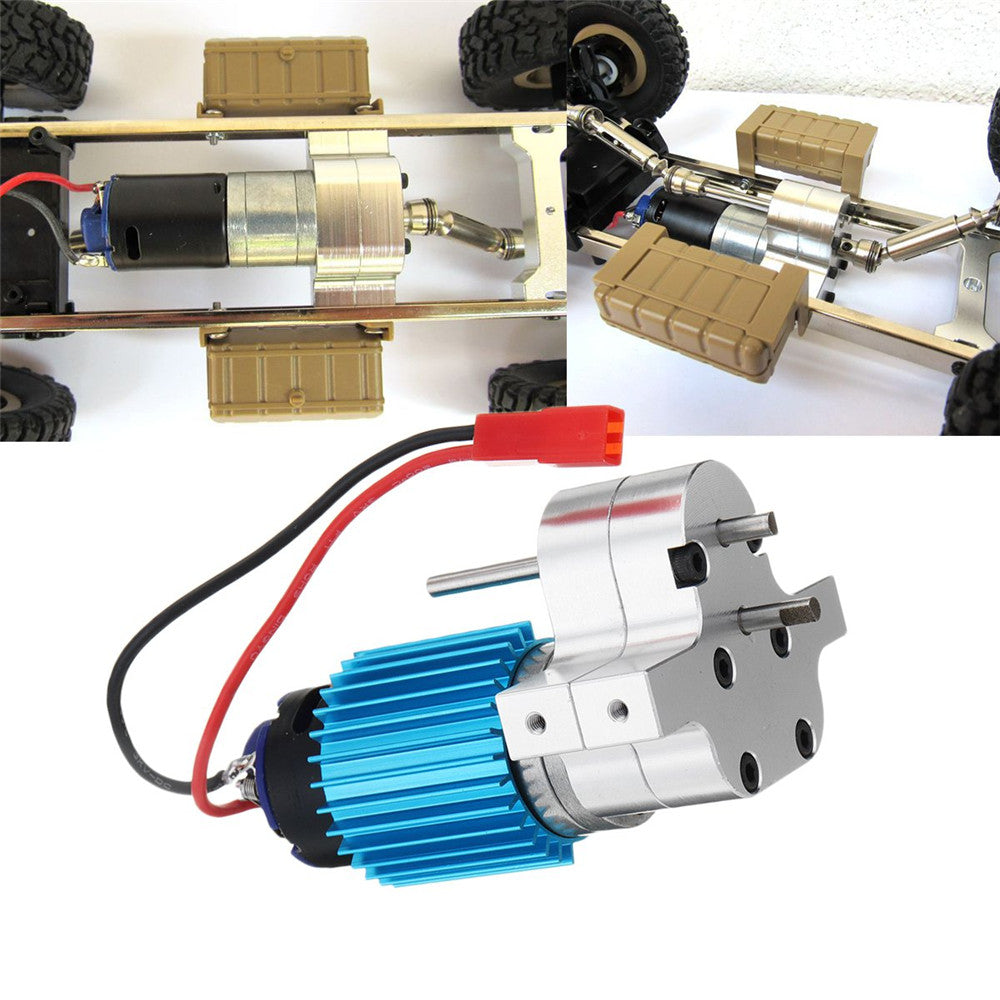 1PC Metal Transfer Gear Case w/370 Motor for LinkMejor B-16 B-24 B-36 C24 JJRC Q60 Q61 4WD 6WD RC Car