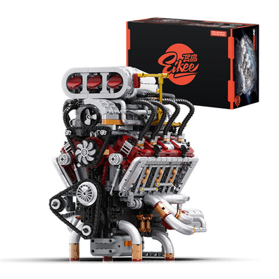 Eikee Y15001 V8 Engine Model / Y15002 Engine Model / Y15004 V12 Engine Model / Y15010 Horizontally Opposed Engine Model Building Blocks Kit Mechanical Assembly Toys Boys Collection Gifts