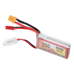 LinkMejor 7.4V 550mAh 95C 2S LiPo Battery XT30 Plug for RC Drone