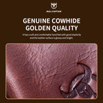 LinkMejor Men's Soft Genuine Leather Messenger Bag Business Casual Multi-functional Zipper Handheld Crossbody Bag