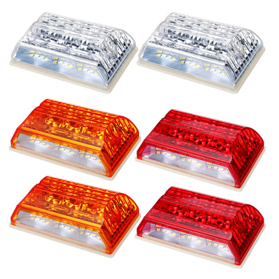 LinkMejor Side Marker Lights Indicator Lamps 24V 6500K White 2PCS for Truck Van Pickup Trailer