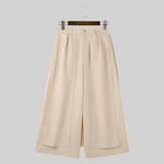 LinkMejor Men Trendy Layered Skirt Pants Loose Fit Casual Comfortable Wide Leg Trousers with Side Pockets Plus Size