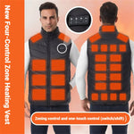 LinkMejor 4 Control 27 Zone Heating Vest Men Women Electric Constant Temperature Control Winter Warm Heated Sleeveless Jacket (Not Included The Power Bank)