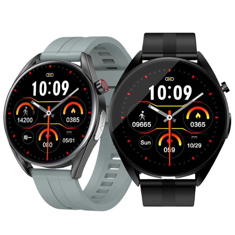 H5 1.28-inch HD Screen ECG Non-invasive Blood Glucose Measurement bluetooth Call Heart Rate Blood Pressure SpO2 Monitor Sleep Monitoring HRV Function Breathing Exercise Female Cycle Multi-sport Modes IP68 Waterproof Smart Watch