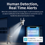 3MP Dual Lens WiFi Security Camera 360° Panorama PTZ Color Night Vision Human Detect IP66 Outdoor Indoor Wireless Surveillance CCTV Camera