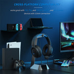 LinkMejor BG02 Gaming Headset Wired Headphones with Microphone Titanium 50mm Drivers 3.5mm Wired Connection Headphones