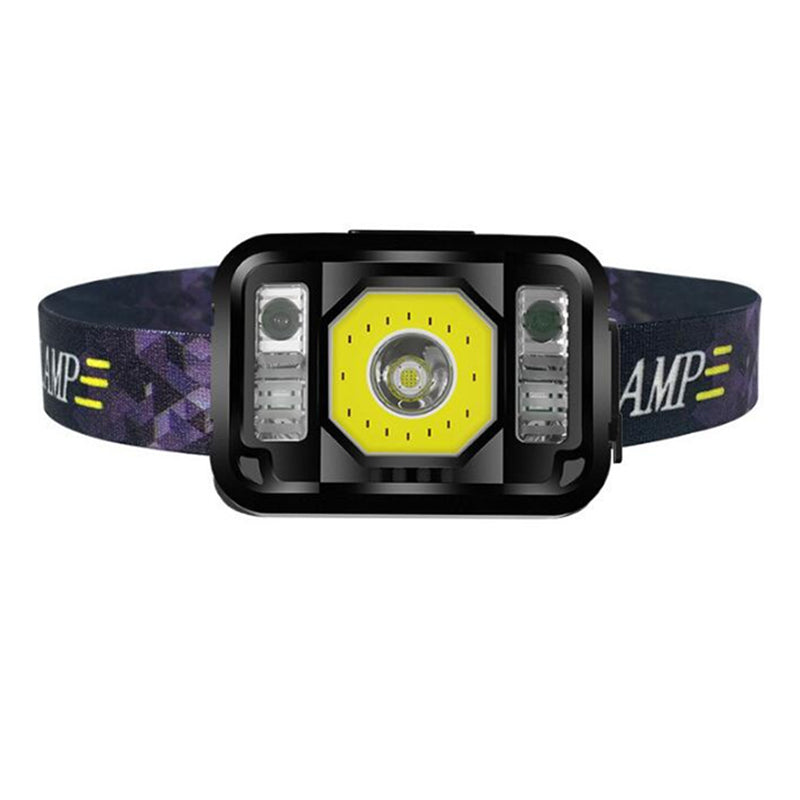 LinkMejor Sensor Headlamp Three Lights Source Strong Light Fishing Rechargeable Headlight Outdoor Super Bright Head-Mounted LED