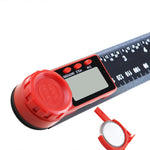 LinkMejor 0-200mm 0-300mm 360 ° LCD Display Carbon Fiber Digital Angle Ruler Inclinometer Electron Goniometer Protractor Angle Finder Meter Measuring Tool