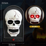 Elfeland Halloween Doorbell Decorations With Spooky Sounds & Lightup Eyes Animated Pumpkin/Skull/Witch Design for Scary Door Decoration Prank Prop Trick Or Treats Event