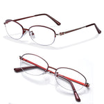 Anti-blue light HD Half Frame Reading Glasses Lightweight Comfy Elegant Women's Presbyopia Glasses