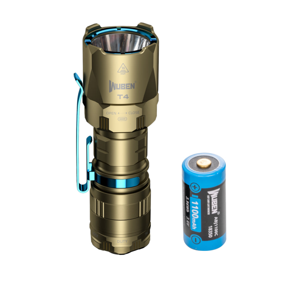 LinkMejor T4 401M EDC Tactical Flashlight 850LM USB Rechargeable with 18350 Battery Small Keychain Flashlight Powerful Long Throw LED Mini Torch Pocket Light