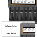 Intelligent Charging Adapter 12 Bay Battery Charger LCD Display Multi Slot Supports 18650/AA/AAA Battery Overcharge Protection Heat Dissipation Fast Charging Efficient Power Supply