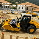 YI GONG YG131 RTR 1/50 2.4G RC Car Alloy Road Roller H13IX Simulation Engineering Electric Remote Control Construction LED Light Sound Fully Function Vehicles Models Kids Children Toys