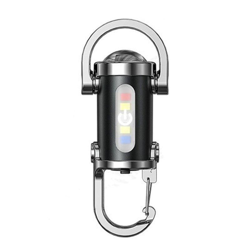 Multifunctional Mini LED Keychain Flashlight with UV Light USB Rechargeable Waterproof LED Keyring Practical Inspection Work Light Outdoor Activities Key Chain Light