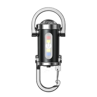Multifunctional Mini LED Keychain Flashlight with UV Light USB Rechargeable Waterproof LED Keyring Practical Inspection Work Light Outdoor Activities Key Chain Light