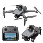 LinkMejor L600-1 PRO MAX GPS 5G WiFi FPV with 5.9inch LCD Screen Controller 4K HD Dual Camera 3-Axis EIS Gimbal 360° Obstacle Avoidance Brushless Foldable RC Drone Quadcopter RTF