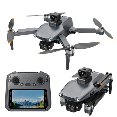 LinkMejor L600-1 PRO MAX GPS 5G WiFi FPV with 5.9inch LCD Screen Controller 4K HD Dual Camera 3-Axis EIS Gimbal 360° Obstacle Avoidance Brushless Foldable RC Drone Quadcopter RTF