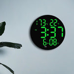 LinkMejor 10 Inch Digital Wall Clock With Remote Controller / Dual Alarm Clock / Calendar / Temperature / Humidity / Count Down for Home and Office