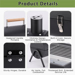 Xmund Six-Piece Barbecue Grill for Home Use, Suitable for Both Grilling And Frying, Portable Small Double-Sided Charcoal Barbecue for Outdoor Camping, Stainless Steel Barbecue Rack for Roasting Meat.