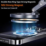 360 Magnetic Phone Holder Strong Suction Dual Vacuum Mount 360 Rotation Universal Fit Aluminum Alloy Type-C Rechargeable Car Phone Bracket